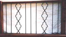 Close-up of wrought iron panel